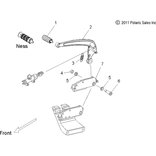 Brakes, Brake Pedal - 2013 Victory Cross Country/Touring All Options - V13Dw36/Tw/Kw/Zw Schematic 2523 OEM Schematic