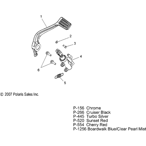 Brakes, Brake Pedal And Rear Master Cylinder - 2008 Victory Jackpot All Options - V08Bc26/Xb26 Schematic 4606 OEM Schematic
