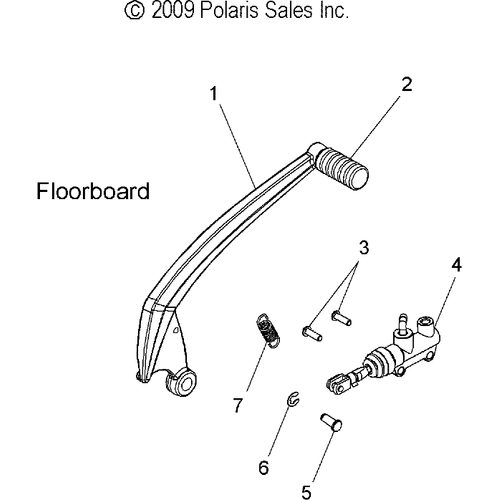 Brakes, Brake Pedal And Rear Master Cylinder - 2010 Victory Kingpin All Options - V10Cb26/Pb26 Schematic 4048 OEM Schematic