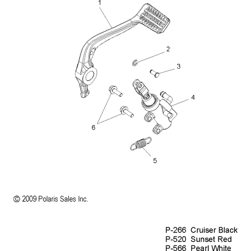 Brakes, Brake Pedal And Rear Master Cylinder - 2011 Victory Jackpot All Options - V11Xb36 Schematic 3617 OEM Schematic