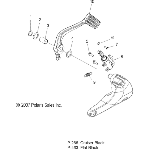 Brakes, Brake Pedal And Rear Master Cylinder - 2013 Victory Hammer 8 Ball/S Intl - V13Ha36/Hs36 Schematic 2647 OEM Schematic