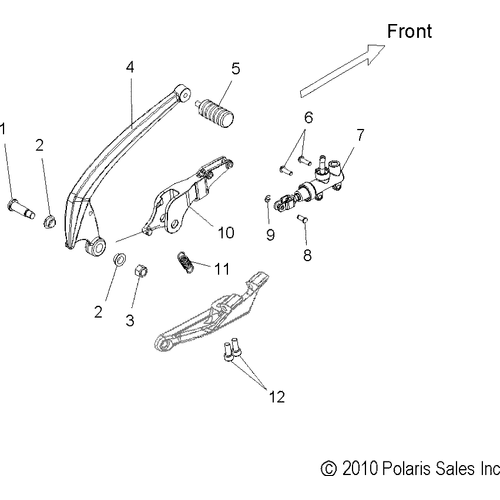 Brakes, Brake Pedal And Rear Master Cylinder - 2014 Victory Boardwalk All Options - V14Rb36 Schematic 1901 OEM Schematic