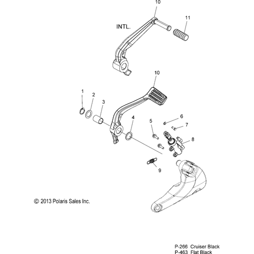 Brakes, Brake Pedal And Rear Master Cylinder - 2014 Victory Hammer 8 Ball/S Intl/S Le Intl - V14Ha36/Hs36 Schematic 2098 OEM Schematic