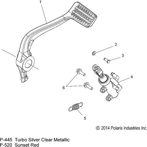 Brakes, Brake Pedal And Rear Master Cylinder - 2015 Victory Jackpot Intl - V15Xb36Es/Eu Schematic 1532 OEM Schematic