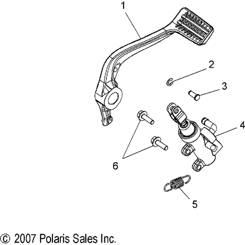 Brakes, Brake Pedal And Rear Master Cylinder - 2016 Victory High Ball All Options Schematic 858 OEM Schematic