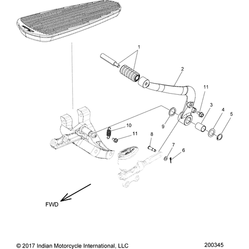 Brakes, Brake Pedal N18tcba All Options - 2018 Indian Chieftain/Chieftain Limited Schematic-26629 OEM Schematic