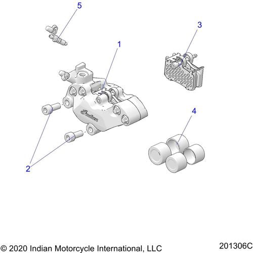 Brakes, Caliper, Front All Options - 2022 Indian Chief Dark Horse 116 Schematic-21666 OEM Schematic