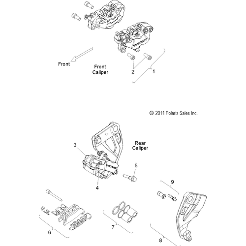 Brakes, Caliper, Front And Rear - 2015 Victory Cross Country 8 Ball All Options - V15Da36 Schematic 1289 OEM Schematic
