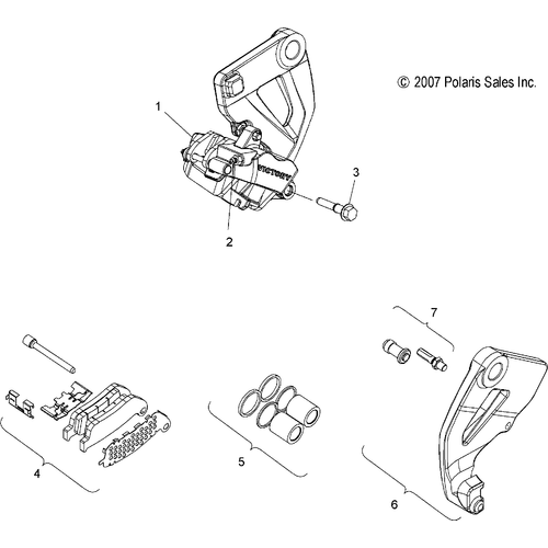 Brakes, Caliper, Rear - 2008 Victory Vision All Options - V08Sb36/Sd36 Schematic 4792 OEM Schematic