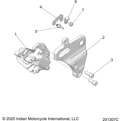 Brakes, Caliper, Rear All Options - 2022 Indian Super Chief 111 Schematic-20086 OEM Schematic