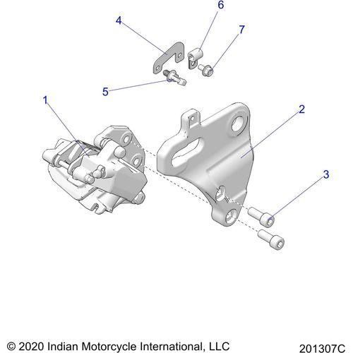 Brakes, Caliper, Rear All Options - 2022 Indian Super Chief Limited 116 Schematic-20022 OEM Schematic