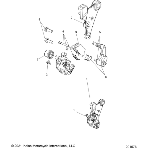 Brakes, Caliper, Rear Asm., W/Abs N22msa00 All Options - 2022 Indian Scout 1200 Schematic-20667 OEM Schematic