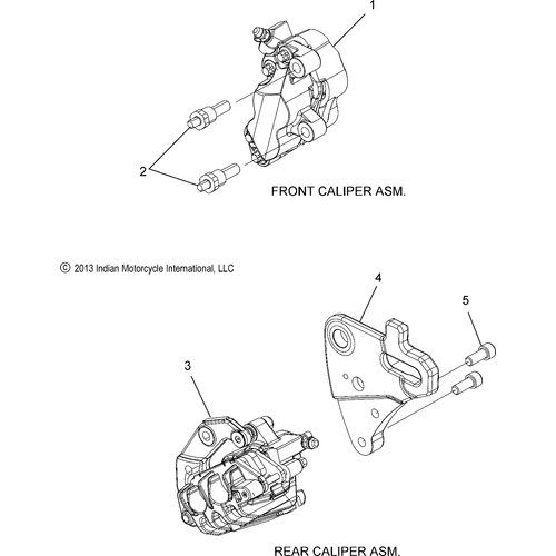 Brakes, Calipers, Front & Rear All Options - 2017 Indian Chieftain/Roadmaster Schematic-27317 OEM Schematic