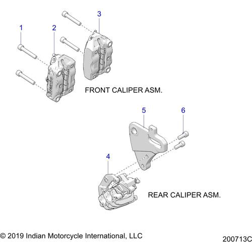 Brakes, Calipers, Front & Rear All Options - 2022 Indian Pursuit Dark Horse / Dark Horse Premium Schematic-21067 OEM Schematic