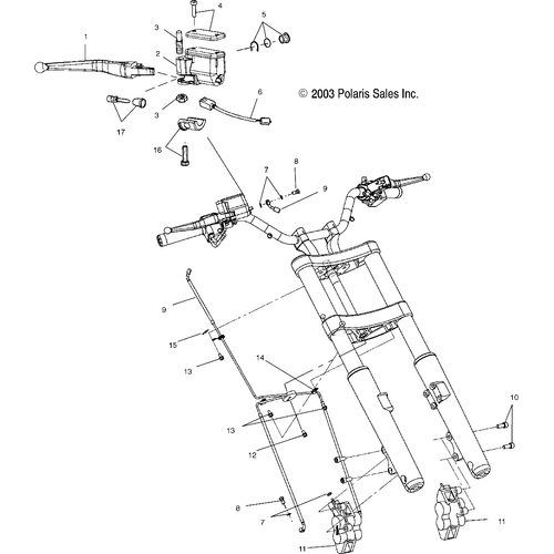 Brakes, Front - 2004 Victory Ca Touring Cruiser All Options - V04Tb16 Schematic 5508 OEM Schematic
