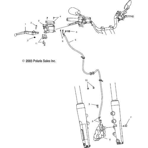 Brakes, Front - 2004 Victory Victory Vegas All Options - V04Gb16/Nc16 Schematic 5611 OEM Schematic