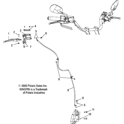 Brakes, Front - 2007 Victory Kingpin/Tour All Options - V07Cb26/Cd26 Schematic 4949 OEM Schematic