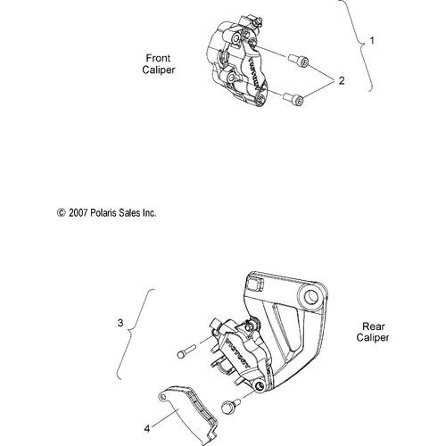 Brakes, Front And Rear Caliper - 2008 Victory Hammer All Options - V08Hb26/Hs26 Schematic 4550 OEM Schematic
