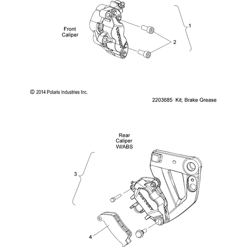 Brakes, Front And Rear Caliper - 2015 Victory Boardwalk- V15Rw36Ee Schematic 1225 OEM Schematic
