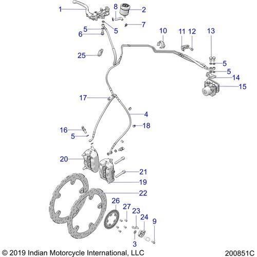 Brakes, Front Asm - 2020 Indian Ftr 1200 Schematic-24526 OEM Schematic