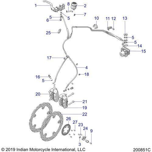 Brakes, Front Asm - 2020 Indian Ftr 1200 Rally Schematic-24425 OEM Schematic