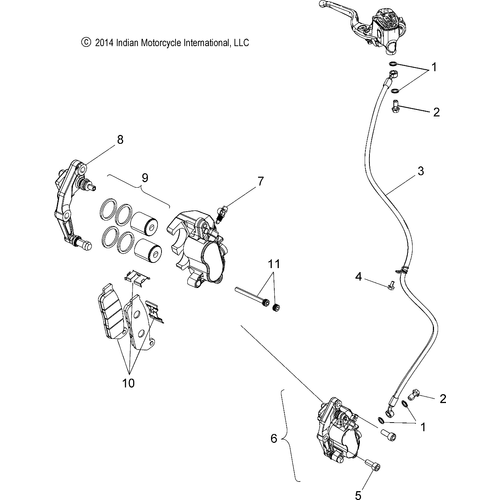 Brakes, Front Asm. All Options - 2016 Indian Scout Sixty Schematic-27737 OEM Schematic