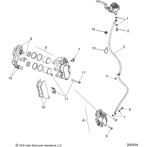 Brakes, Front Asm. N19mtb00 (200404) - 2019 Indian Scout Bobber Schematic-25506 OEM Schematic