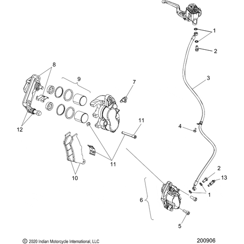 Brakes, Front Asm. N22msb11 All Options(200906) - 2022 Indian Scout Sixty Schematic-20363 OEM Schematic