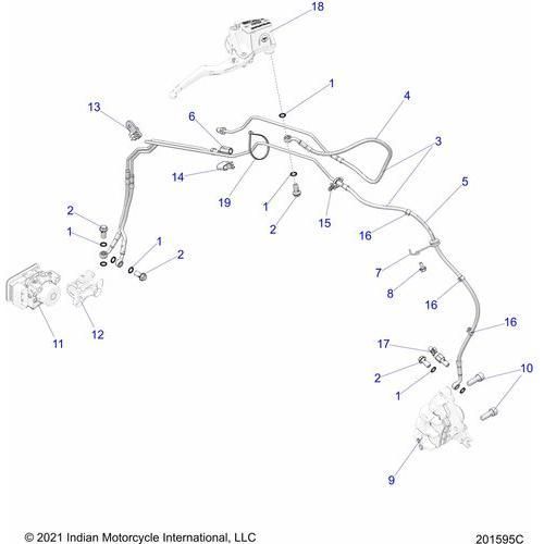 Brakes, Front Asm., W/Abs N22mtc00 All Options - 2022 Indian Scout Rogue Schematic-20486 OEM Schematic