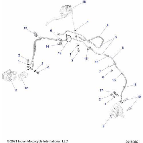 Brakes, Front Asm., W/Abs N22mtc11 All Options - 2022 Indian Scout Rogue Sixty Schematic-20425 OEM Schematic