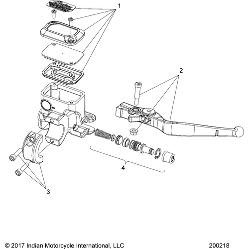 Brakes, Front, Lever & Master Cylinder All Options - 2018 Indian Chieftain/Chieftain Limited Schematic-26631 OEM Schematic