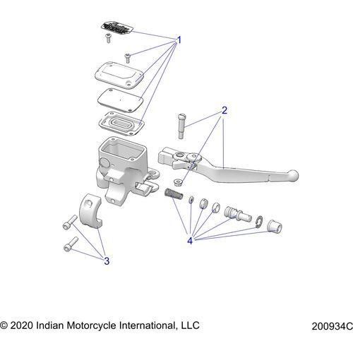 Brakes, Front, Lever & Master Cylinder All Options - 2021 Indian Chieftain Standard 111 Schematic-23053 OEM Schematic