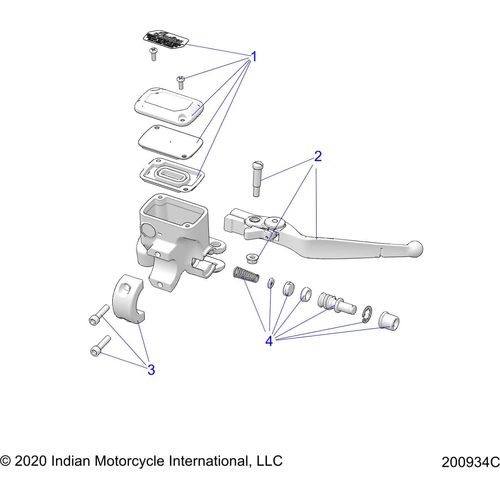 Brakes, Front, Lever & Master Cylinder All Options - 2021 Indian Roadmaster Schematic-22902 OEM Schematic