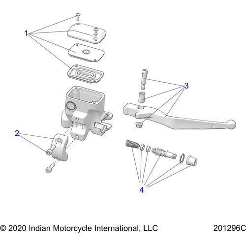 Brakes, Front, Lever & Master Cylinder All Options - 2022 Indian Chief 111 Schematic-21855 OEM Schematic