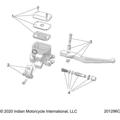 Brakes, Front, Lever & Master Cylinder All Options - 2022 Indian Chief Dark Horse 116 Schematic-21668 OEM Schematic
