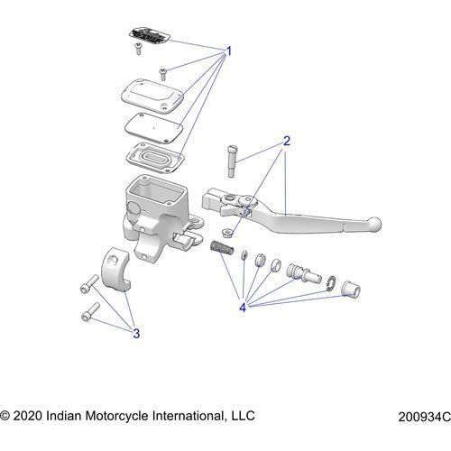 Brakes, Front, Lever & Master Cylinder All Options - 2022 Indian Chieftain Dark Horse Schematic-21609 OEM Schematic