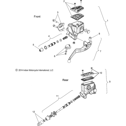 Brakes, Master Cyl., Front & Rear - 2015 Indian Scout Schematic-28066 OEM Schematic