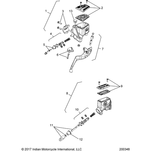Brakes, Master Cyl., Front & Rear All Options 2019 Indian Scout Bobb