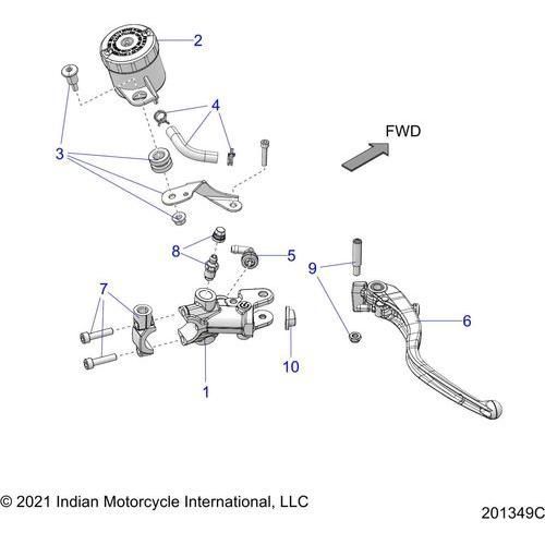 Brakes, Master Cylinder, Front - 2022 Indian Ftr 1200 Schematic-21242 OEM Schematic