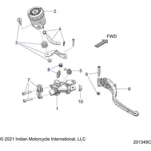Brakes, Master Cylinder, Front - 2022 Indian Ftr 1200 Rally Schematic-21132 OEM Schematic