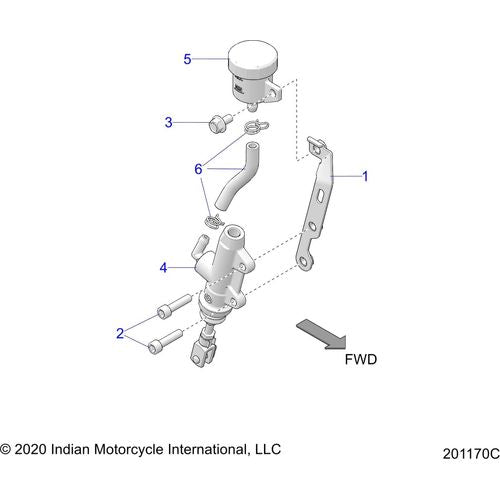 Brakes, Master Cylinder, Rear - 2022 Indian Ftr 1200 Carbon Schematic-21187 OEM Schematic