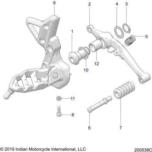 Brakes, Pedal N22rte25 (200538C) - 2022 Indian Ftr 1200 Schematic-21244 OEM Schematic