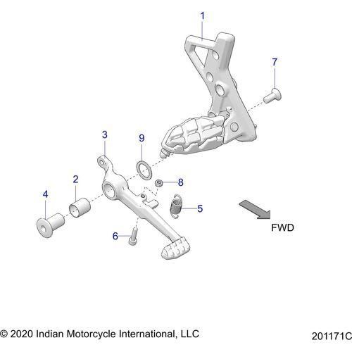 Brakes, Pedal N22rza22/Rzs25 - 2022 Indian Ftr 1200 Schematic-21245 OEM Schematic