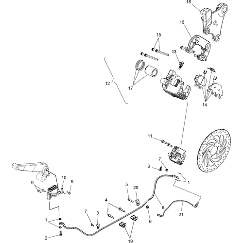 Brakes, Rear Asm - 2015 Indian Scout Schematic-28044 OEM Schematic