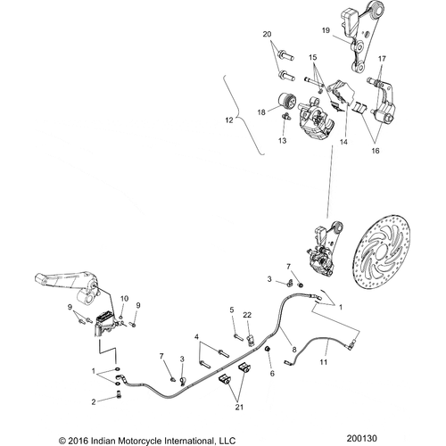 Brakes, Rear Asm. N19msb00 - 2019 Indian Scout 1200 Schematic-25555 OEM Schematic