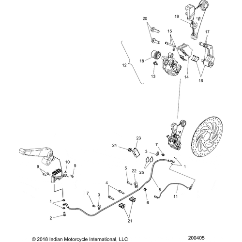 Brakes, Rear Asm. N21mtb11 (200405) - 2021 Indian Scout Bobber Sixty Schematic-22597 OEM Schematic