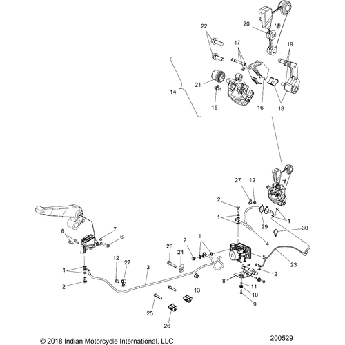 Brakes, Rear Asm., W/Abs - 2020 Indian Scout Bobber Sixty Schematic-24077 OEM Schematic