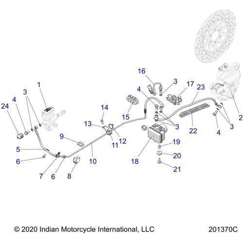 Brakes, Rear Asm., W/Abs All Options - 2022 Indian Super Chief Limited 116 Schematic-20003 OEM Schematic