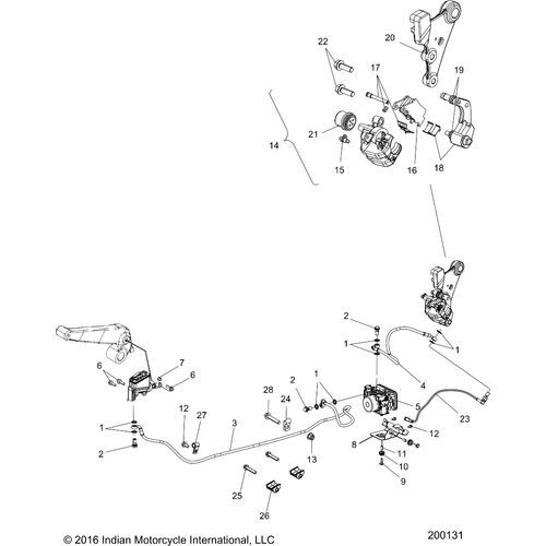 Brakes, Rear Asm., W/Abs N18mta00 - 2018 Indian Scout Bobber Schematic-26341 OEM Schematic