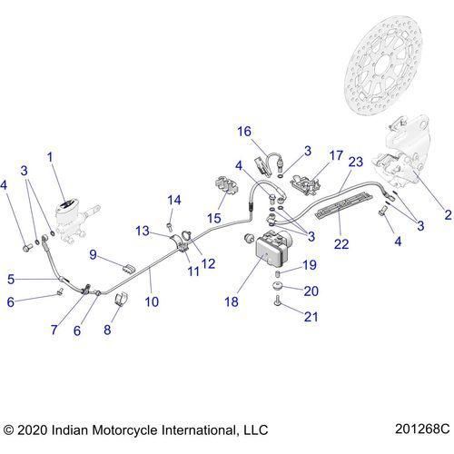 Brakes, Rear Asm., W/Abs N22dbbag - 2022 Indian Super Chief 111 Schematic-20068 OEM Schematic